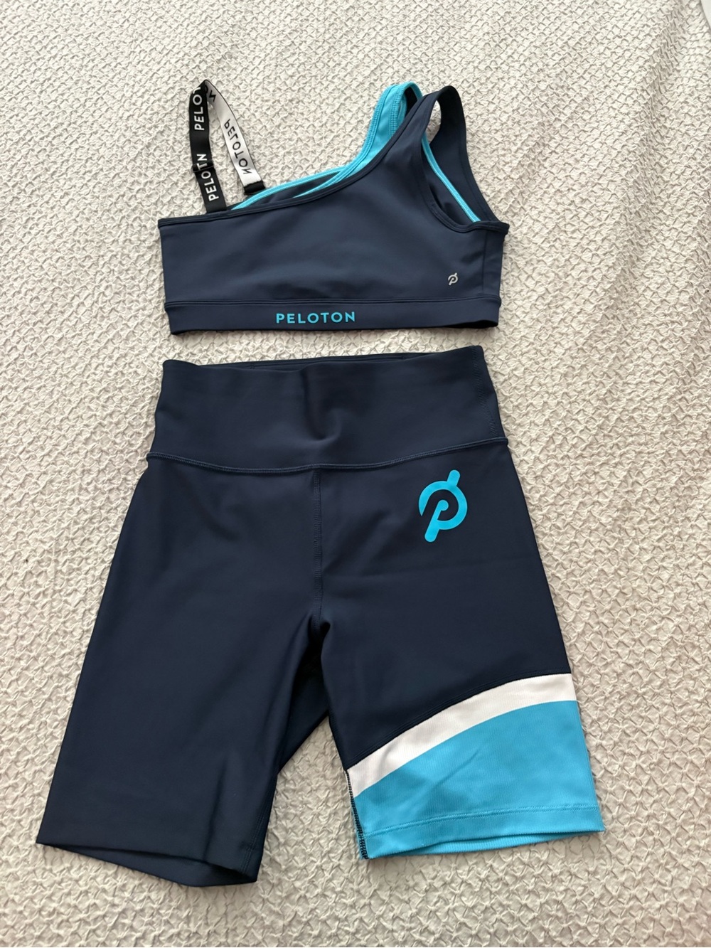 Peloton Navy Blue Activewear Set with White Logo